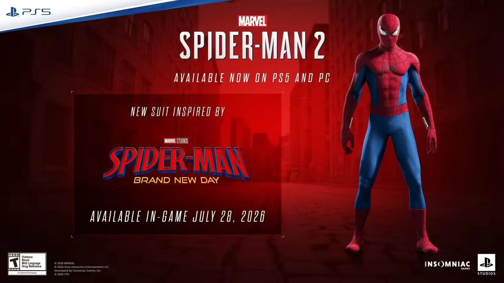 Sony anuncia novo traje gratuito para Marvel’s Spider-Man 2