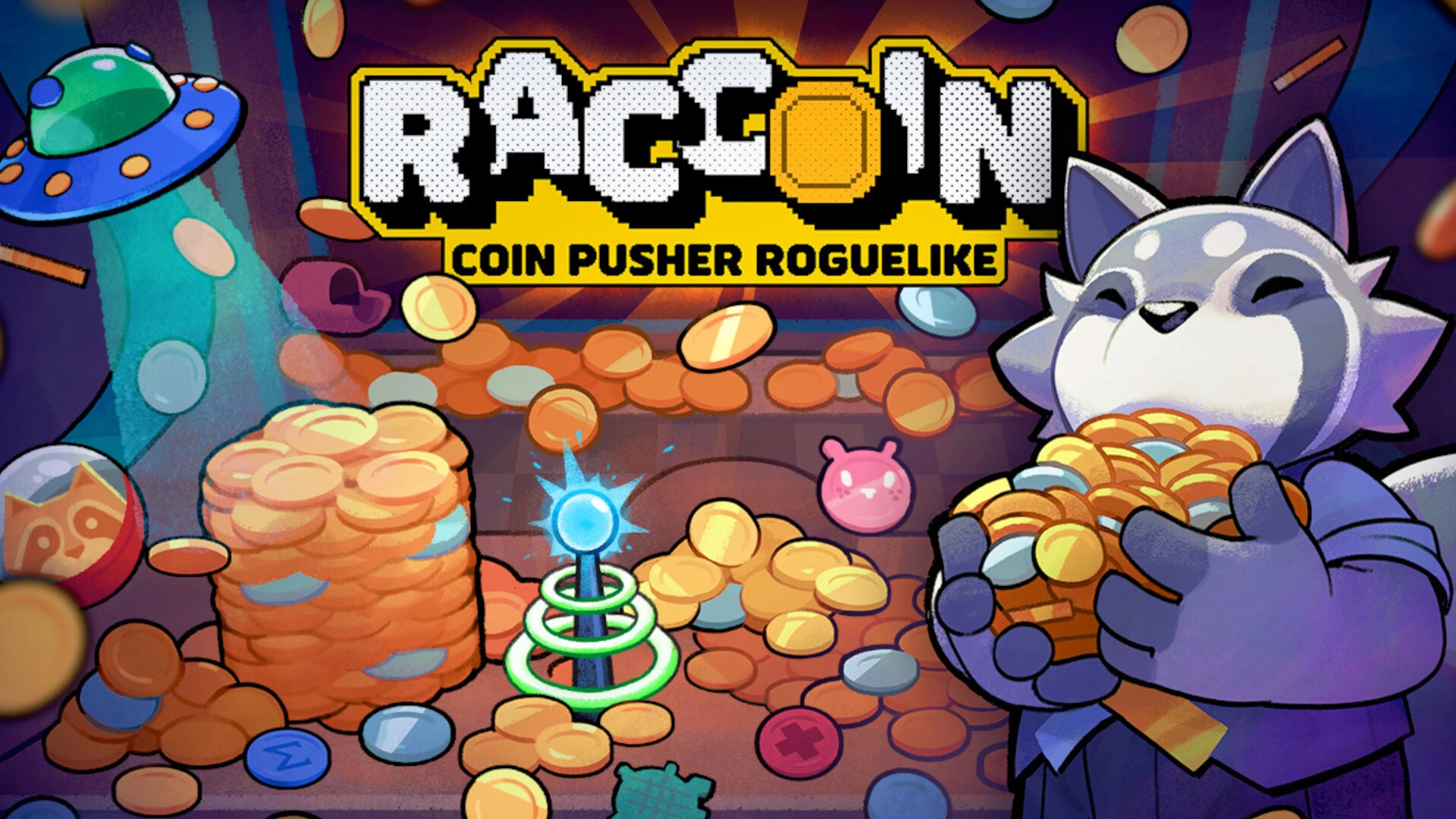 RACCOIN: Coin Pusher Roguelike chegará ao PS5 no final de 2026